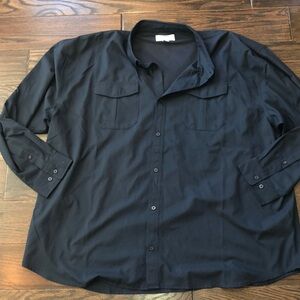 AFCO men’s long sleeve navy blue button down shirt size 3X